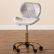 Baxton Studio Savara Contemporary Fabric and Metal Swivel Office Chair