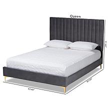 Baxton Studio Serrano Contemporary Fabric Queen Size Platform Bed