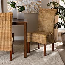 Baxton Studio Shamara Modern Bohemian Rattan and Wood Dining Chair