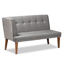 Baxton Studio Stewart Mid-Century Upholstered 3-Piece Dining Nook Set