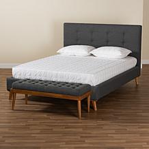 Baxton Studio Valencia Mid Century Fabric Full 2 Piece Bedroom Set