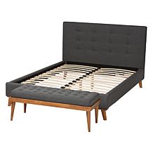 Baxton Studio Valencia Mid Century Fabric Full 2 Piece Bedroom Set