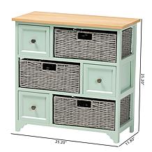 Baxton Studio Valtina Modern Wood 3 Drawer Storage Unit with Baskets