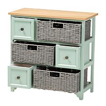Baxton Studio Valtina Modern Wood 3 Drawer Storage Unit with Baskets