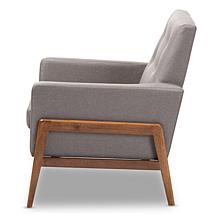 Baxton Studio Walnut Wood Lounge Chair