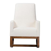 Baxton Studio Yashiya Mid-Century Modern Boucle and Wood Rocking Chair