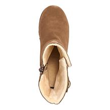 BEARPAW® Riveria Suede Moto Boot with Faux Sherpa Lining