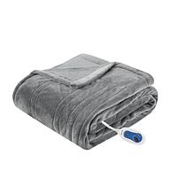 Beautyrest Heated Microlight Oversized Throw-Gray