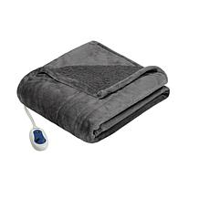 Beautyrest Microlight/Berber Heated Throw - Gray
