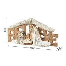 BELIEVE Holy Family Resin Figurine 8"H x 16"L x 3"W