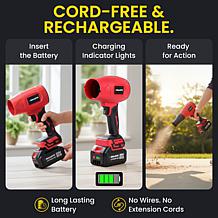 Bell + Howell Rechargeable Bullseye Blower Deluxe with Nozzle