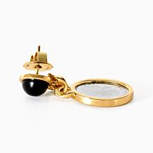 Bellezza 100 Lira Mini Coin Black Onyx Lira Coin Earrings