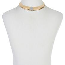 Bellezza 15" Bee Lira Coin Bronze Hammered Collar Necklace