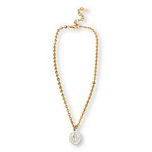Bellezza 17" Bronze 2-Tone Miraculous Medal Moon-Link Drop Necklace