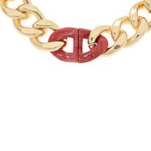 Bellezza 18" Resin Clasp Bronze Curb-Link Necklace