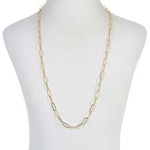 Bellezza 34" Bronze Elongated Oval Paperclip Chain Necklace
