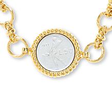 Bellezza 50 Lira Coin Goldtone Bronze Bracelet