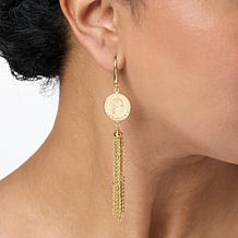 Bellezza 50 Lira Mini Coin Bronze Tassel Earrings 