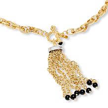 Bellezza Bronze 2-Tone Onyx Mixed Texture Pendant Necklace