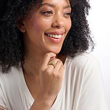 Bellezza Bronze 4-Row Crossover Textured Pavé Illusion Ring