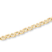 Bellezza Bronze Alternating Open Heart Bracelet
