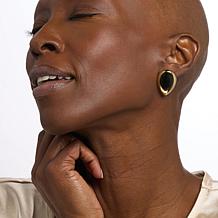 Bellezza Bronze Black Onyx Large Teardrop Earrings