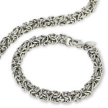 Bellezza Bronze Byzantine Chain Necklace and Bracelet 2-piece Set