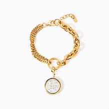 Bellezza Bronze Chain Toggle Lira Coin Bracelet 