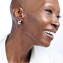Bellezza Bronze Chunky Teardrop Huggie Hoop Earrings