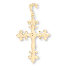 Bellezza Bronze Fleur-de-lis Cross Enhancer Pendant