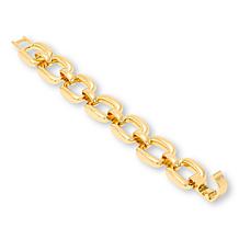 Bellezza Bronze Goldtone Polished Square Link Bracelet