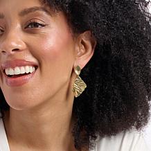 Bellezza Bronze Goldtone Wavy Drop Earrings