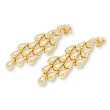 Bellezza Bronze Graduated Linked Teardrop Chandelier Earrings