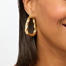 Bellezza Bronze Large Twist-Design Triangle Hoop Earrings
