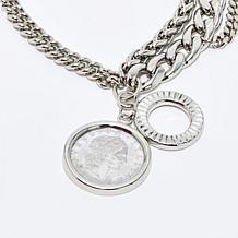 Bellezza Bronze Multi-Chain Lira Charm Toggle Bracelet