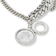 Bellezza Bronze Multi-Chain Lira Charm Toggle Bracelet