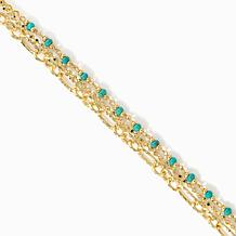 Bellezza Bronze Multi-Chain with Gemstone Beaded Station Necklace