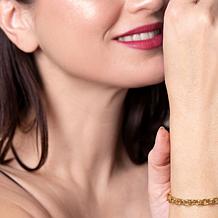 Bellezza Bronze Oval Rolo Chain Magnetic Clasp Bracelet