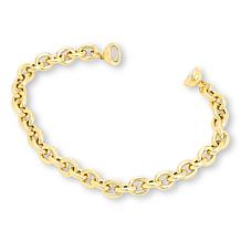Bellezza Bronze Oval Rolo Chain Magnetic Clasp Bracelet
