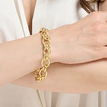 Bellezza Bronze Oval Rolo Link Magnetic Clasp Bracelet