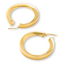 Bellezza Bronze Polished 1-1/2" Triangular Tube Hoop Earrings