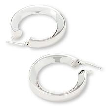 Bellezza Bronze Polished 1-1/4" Triangular Tube Hoop Earrings