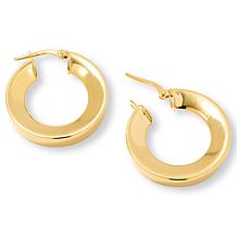 Bellezza Bronze Polished 1" Triangular Tube Hoop Earrings