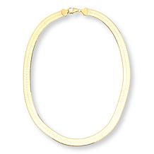 Bellezza Bronze Polished Herringbone Chain 18" Necklace