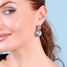 Bellezza Bronze Polished Hoop Earrings with Detachable Charm Drop