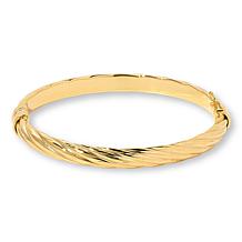 Bellezza Bronze Polished Oval Hinged Bangle Bracelet