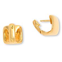Bellezza Bronze Polished Square Huggie Hoop Earrings
