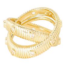 Bellezza Bronze White Topaz X Ring 