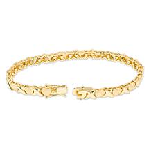 Bellezza Bronze X and Hearts Polished and Satin Bracelet