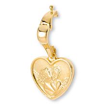 Bellezza Cupid Psyche Polished Text Heart Pendant